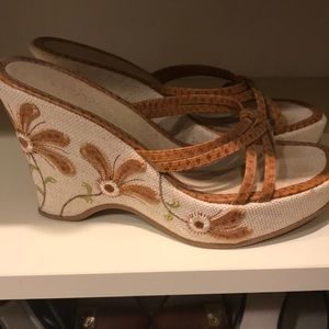 Linen Wedge Espadrille Sandal Shoes Made Spain 7